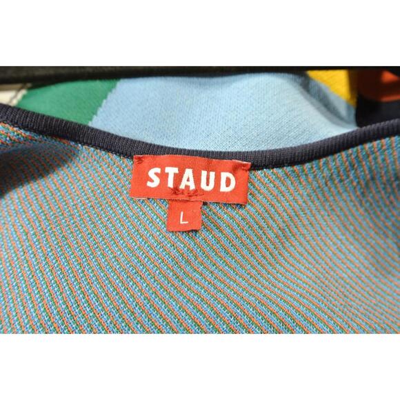 NEW, STAUD Katie Abstract Dress in Multi SZ L #MD1487 - Picture 6 of 8